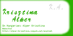 krisztina alper business card